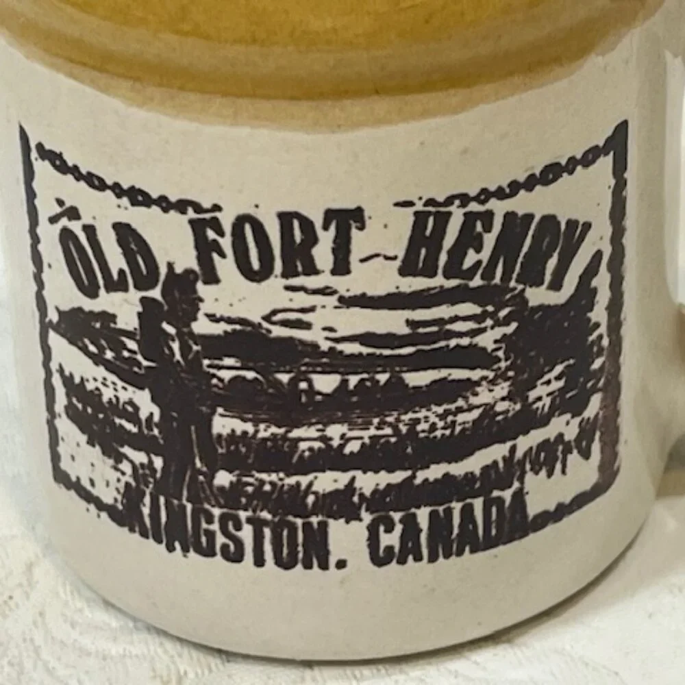 VTG Old Fort Henry Kingston, Canada 3 oz Trappers Mini Ceramic Shot Mug 3